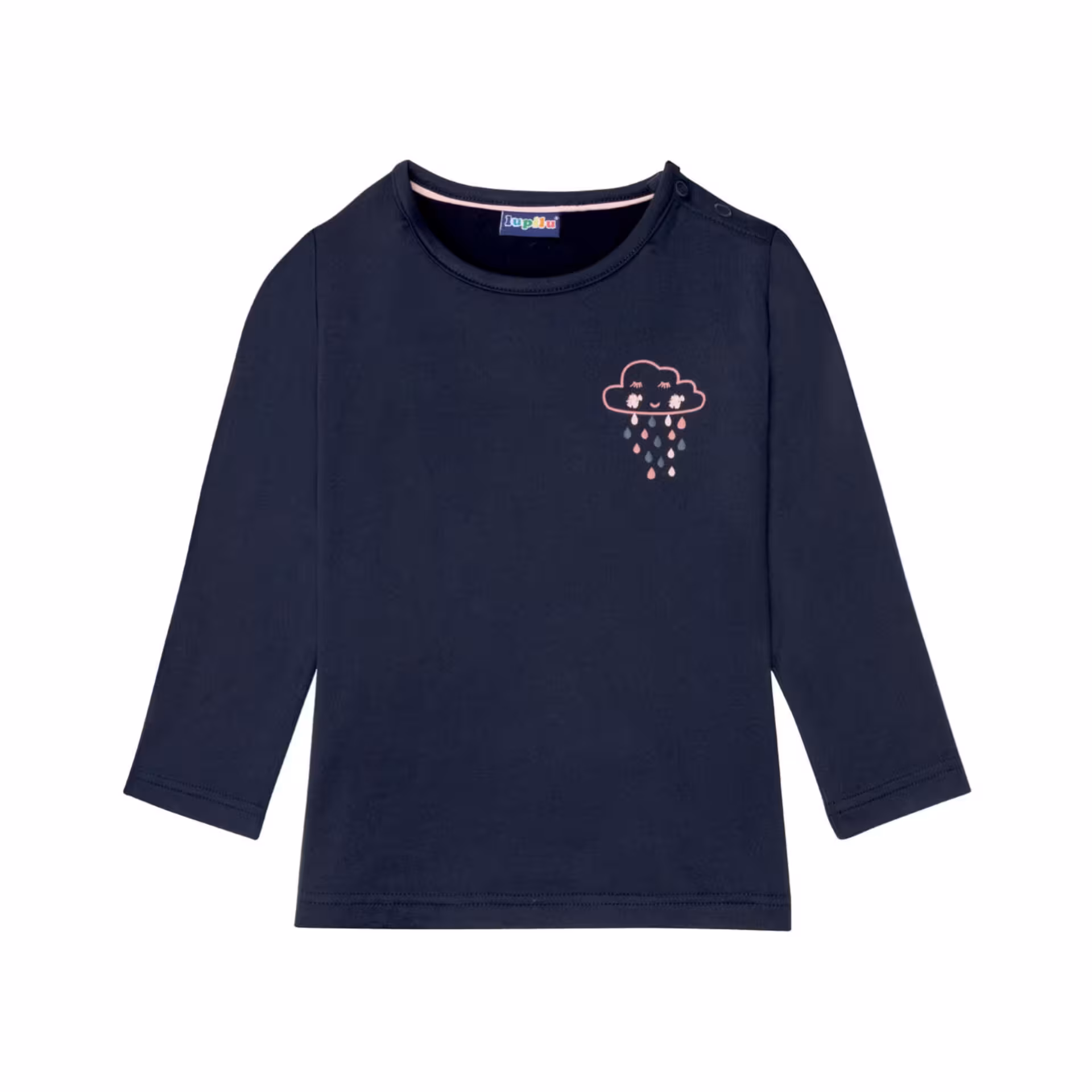 بلوز دخترانه  تو کرکی ظریف  ترمو طرح ابر سرمه ای برند لوپیلو Lupilu آلمان سایز  2 تا 4 سال 