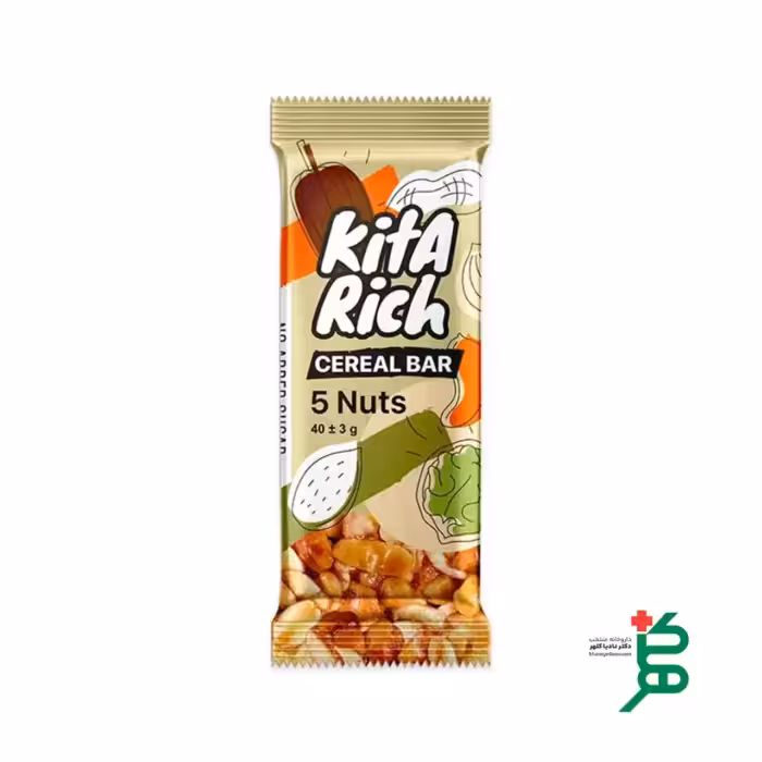 انرژی بار فشرده مخلوط غلات و 5 مغز خوراکی کیتا ریچ 40 گرم