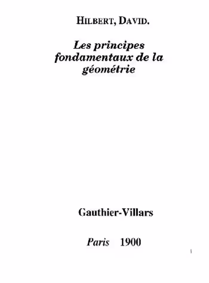 خرید و دانلود نسخه کامل کتاب La principes fondamentaux de la geometrie
