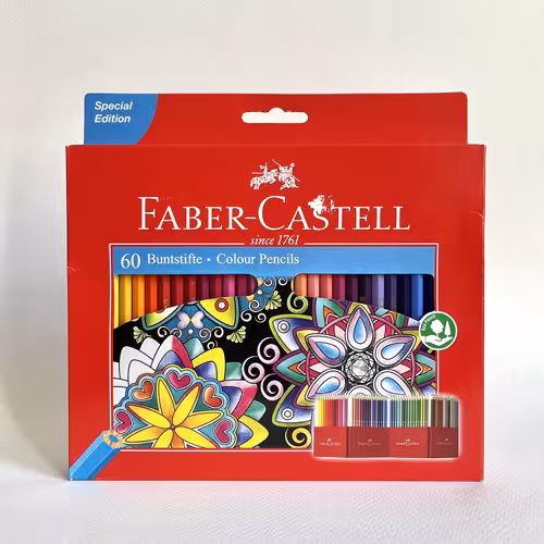 مداد رنگی 60 رنگ فابرکاستل جعبه مقوایی (FABER CASTELL)