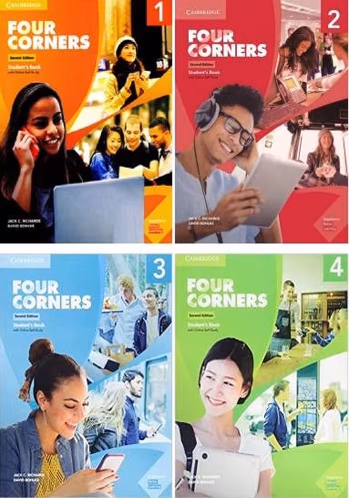 مجموعه 4 جلدی فور كرنرز | کتاب انگلیسی Four Corners pack