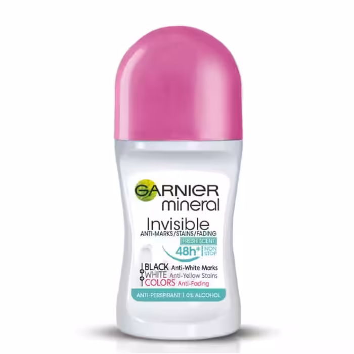 مام رولی گارنیر Invisible ضد تعریق 48 ساعته | ضد لک و محافظ رنگ لباس