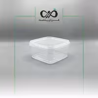 ظرف یکبار مصرف مایکروویوی فریزری 650CC مربع پولاد پویش با درب بسته 10 عددی