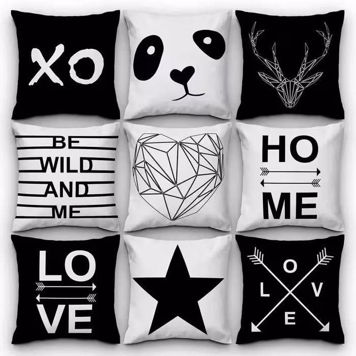 کاور کوسن کد 135 (ست سیاه و سفید)