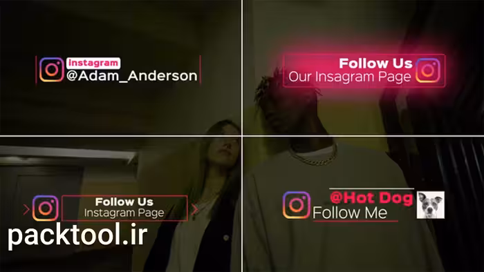 پروژه افتر افکت زیرنویس متحرک شبکه های اجتماعی Social Media Lower Thirds - پک تول