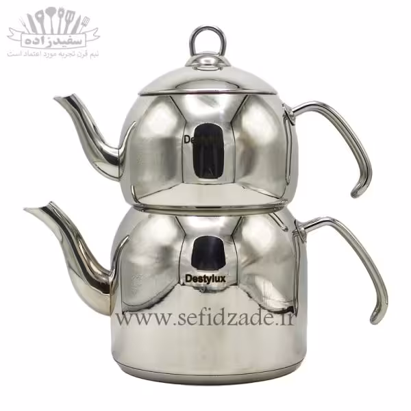 کتری و قوری لوله دار دستی لوکس 802 دسته استیل 2.5 لیتری