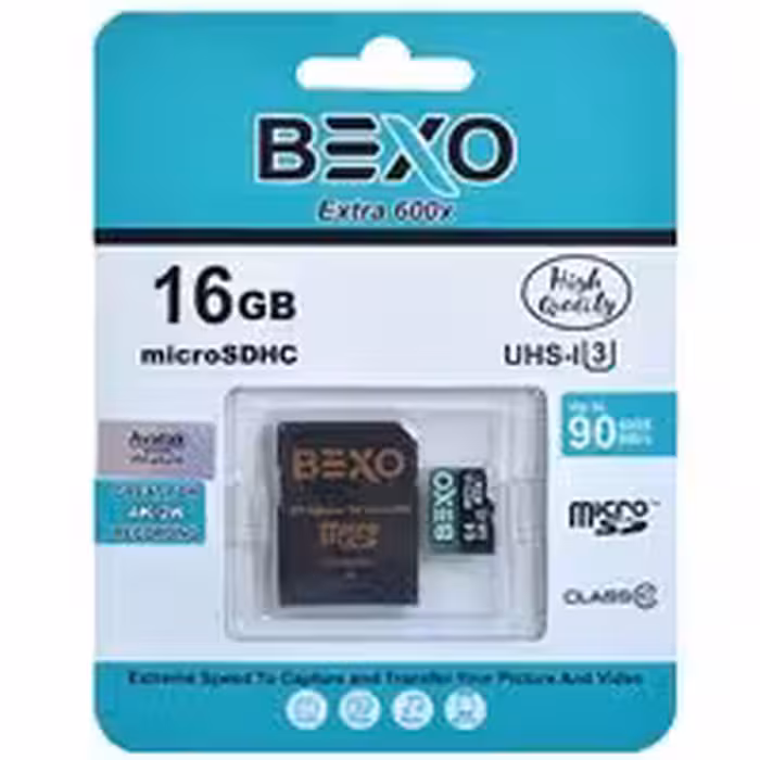 مموری 16 گیگ Bexo C10 U3 90 MB/S 600X Adapter
