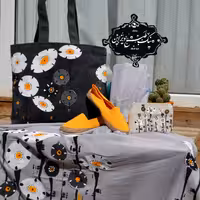 ست شال کیف کفش گل سفید نیک طبع دیزاین