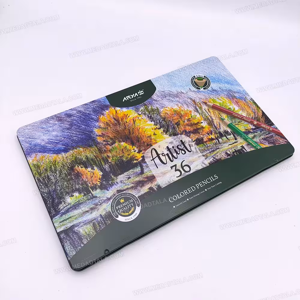 مداد رنگی 36 رنگ آریا آرتیست جعبه فلزی 3905