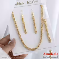 نیم ست زنانه برنجی شامل گردنبند و گوشواره و دستبند   کد NIM141007W