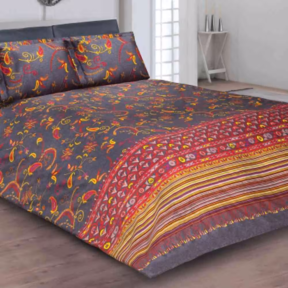 ست لحاف و روتختی دو نفره 4 تکه رزین تاژ مدل لینا