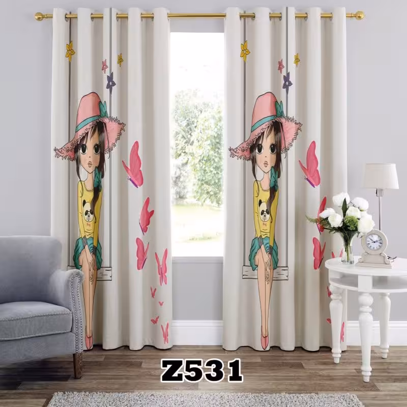 پرده سه بعدی طرح دخترانه