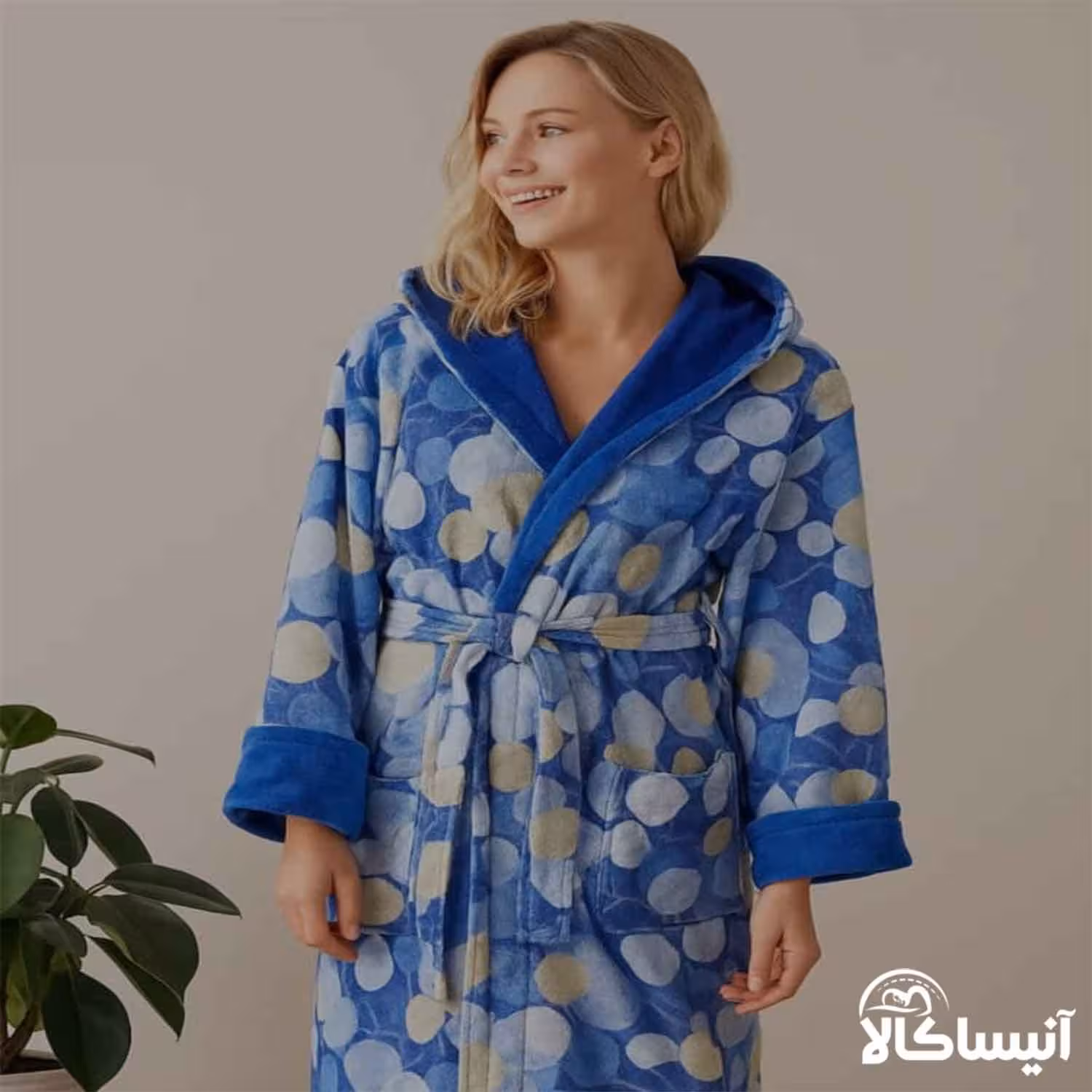 حوله پالتویی برق لامع مدل چاپی 115