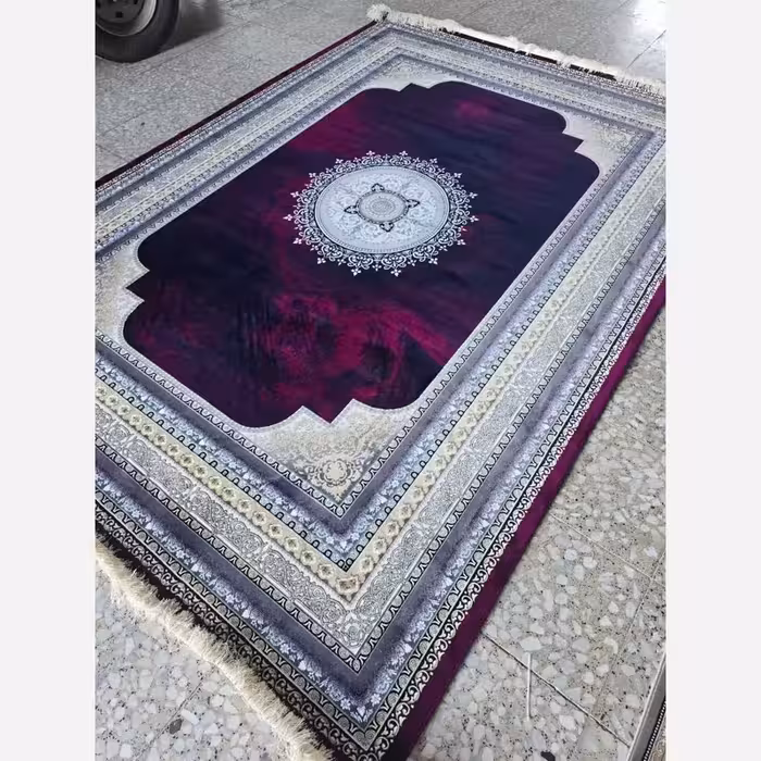 فرش 12متری 1200 شانه ماشینی کاشان طرح آریا ارغوانی(باارسال رایگان)