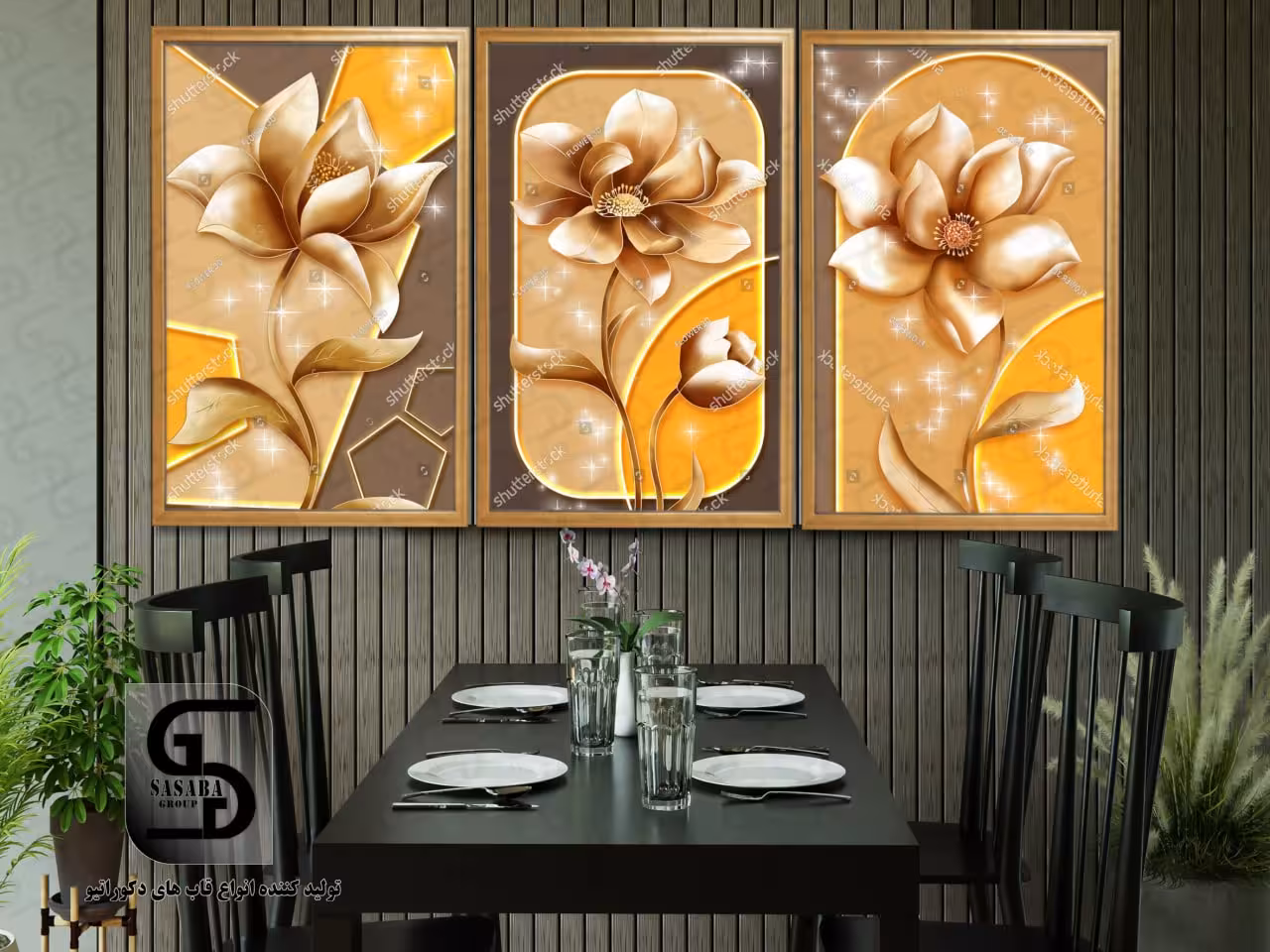 تابلو دکوراتیو سه تکه 60*40 درجه1