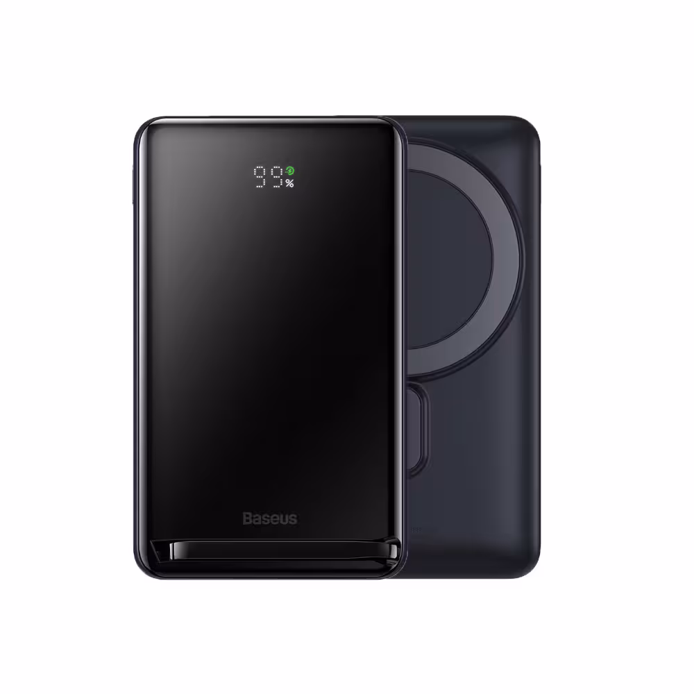 پاور بانک شارژ وایرلس بیسوس Baseus PPCXZ Magnetic Bracket Wireless Fast Charge Power Bank 10000mAh با توان 20W
