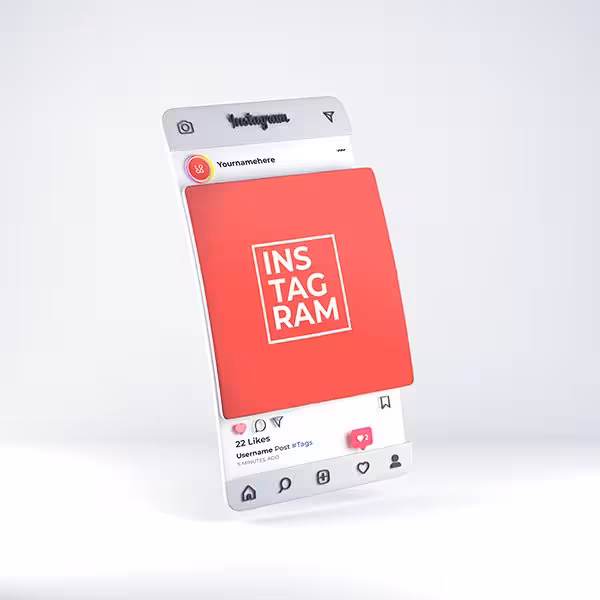 دانلود موکاپ پست اینستاگرام سه بعدی