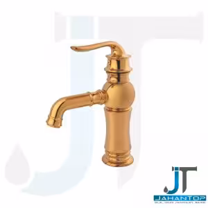 شیر روشویی اهرمی طلایی آریانا (مدل سزار)