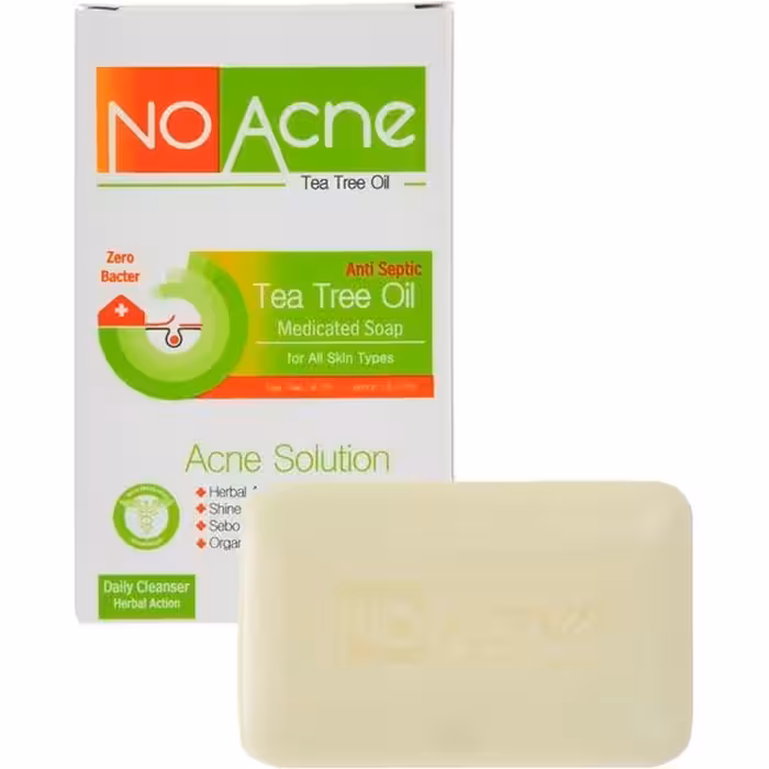 صابون تی تری نوآکنه ضد آکنه و ضد باکتری گیاهی حجم 100 گرم | No Acne Anti Septic Tea Tree Oil Medicated Soap 100 g
