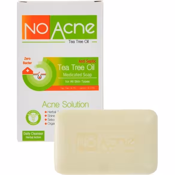 صابون تی تری نوآکنه ضد آکنه و ضد باکتری گیاهی حجم 100 گرم | No Acne Anti Septic Tea Tree Oil Medicated Soap 100 g