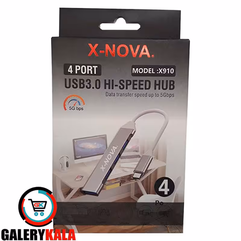 هاب4 پورت Type-C to USB3.0 X-NOVA مدل X910