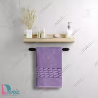 حوله دستی بزرگ طرح آرام رنگ یاسی تیره