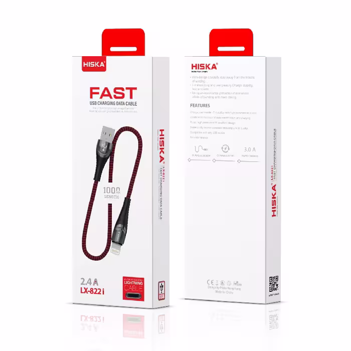 کابل تبدیل USB به Lightning برند هیسکا مدل LX-822 با طول 1 متر