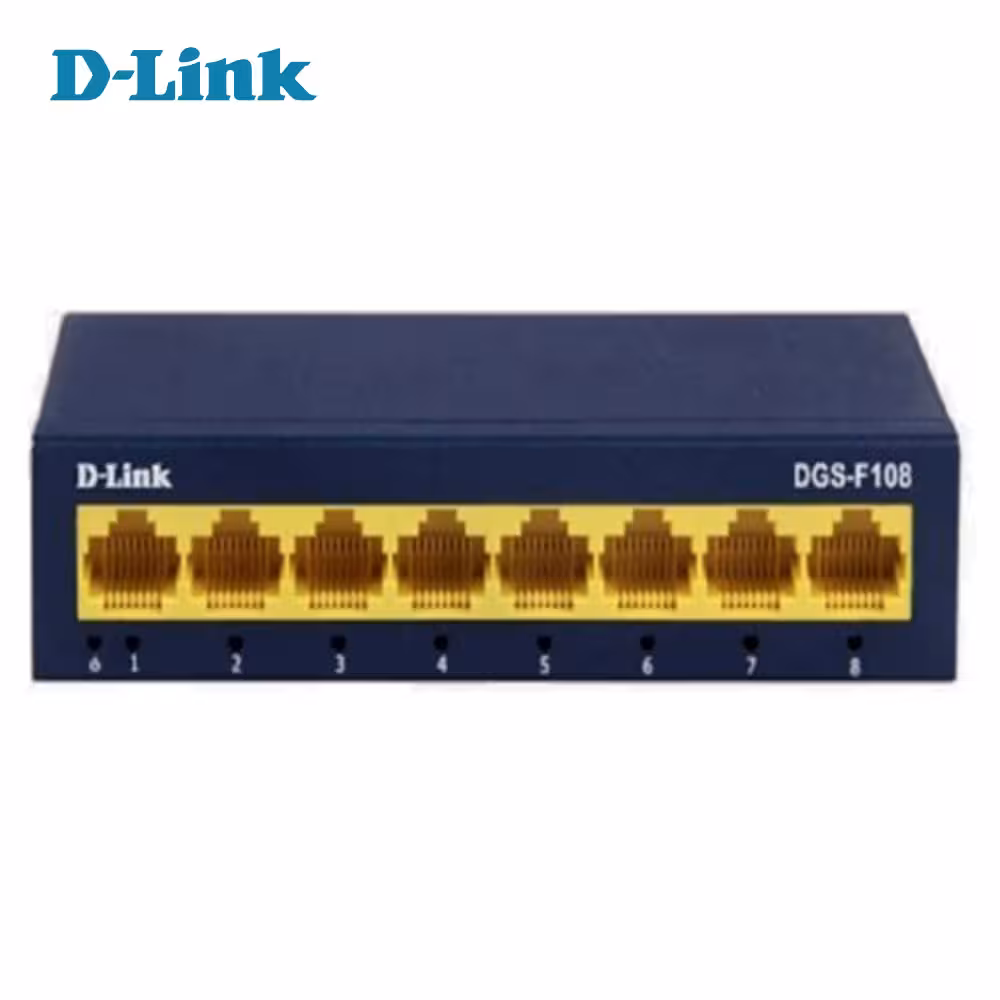سوئیچ شبکه 8 پورت گیگابیت دی لینک مدل D-Link DGS-F108