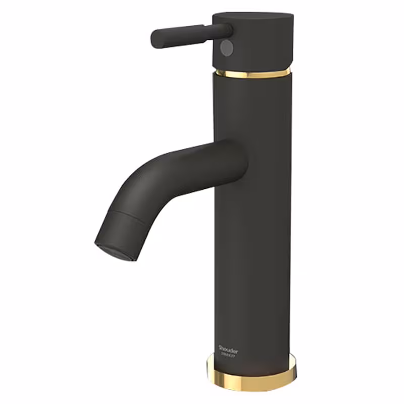 شیر روشویی پایه بلند شودر مدل مارینو مشکی طلا