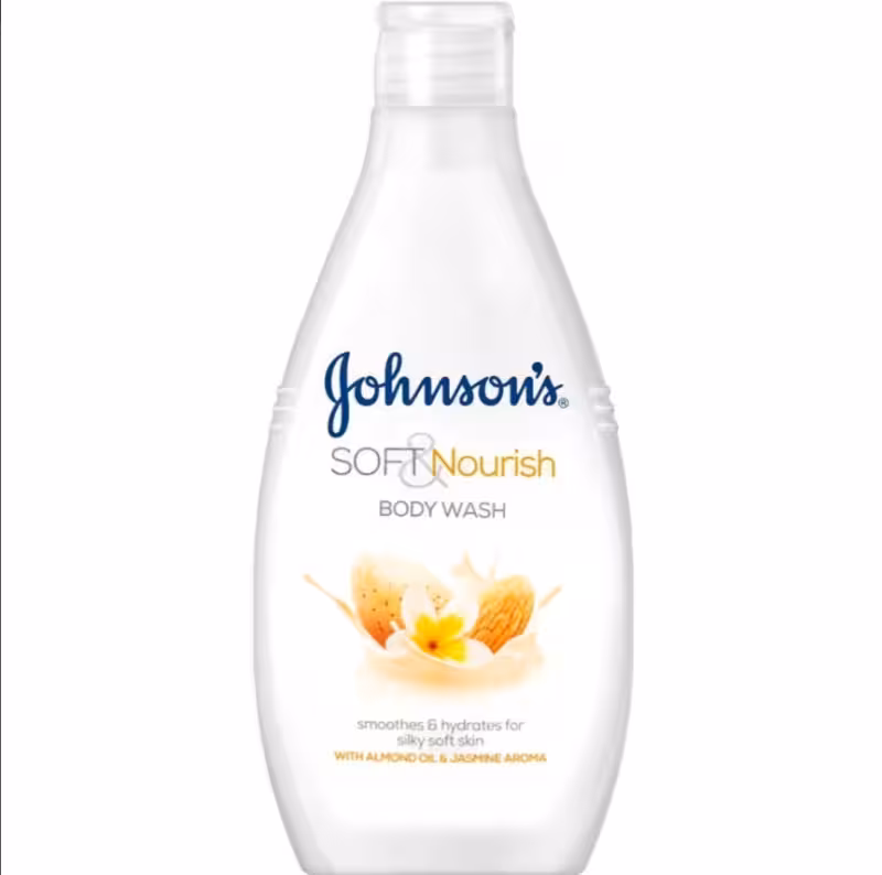 شامپو بدن مغذی بادام و گل یاس جانسون Johnsons Soft Nourish حجم 400 میلی لیتر