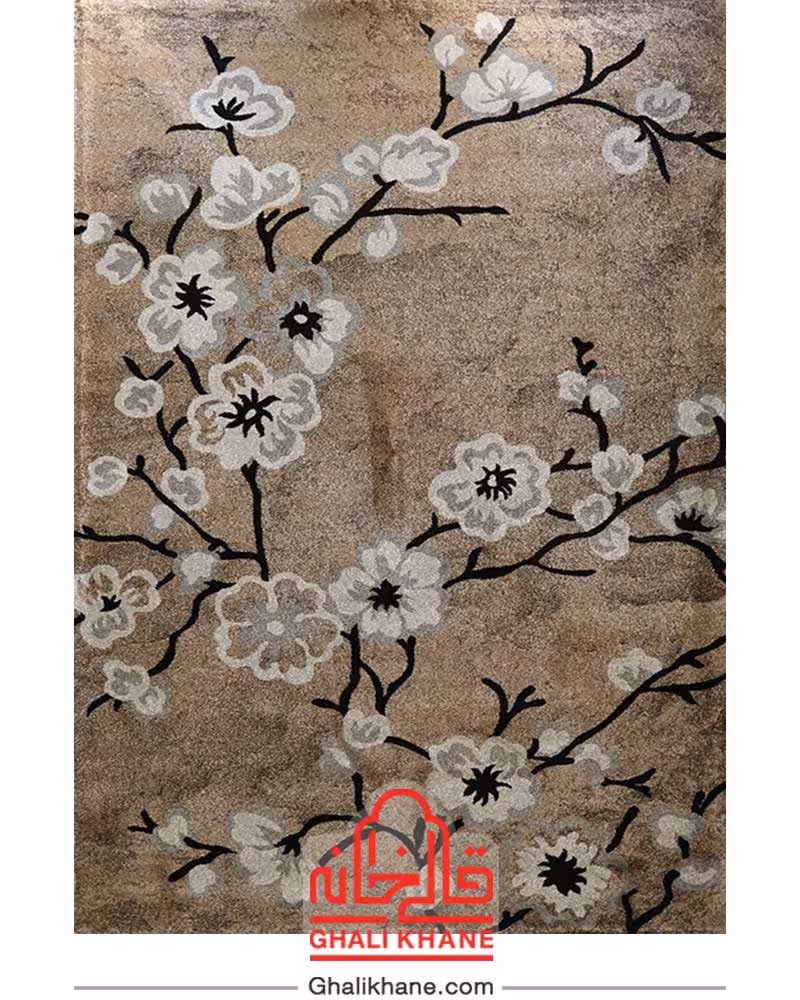 گلیم فرش ماشینی ساوین کد 4038 شکلاتی