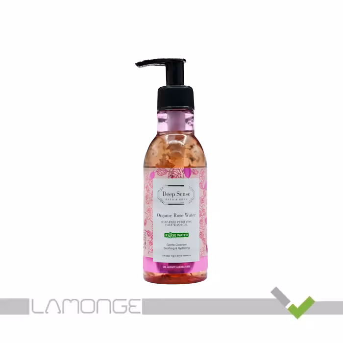 ژل شستشو صورت دیپ سنس حاوی روغن آملا با رایحه گلاب مناسب پوست حساس حجم 250 میلی لیتر