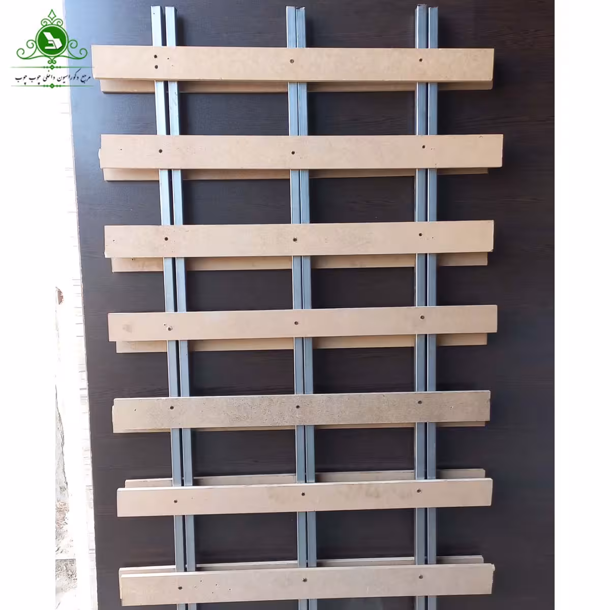 کفی تخت دو نفره چوب و فلز عرض 140