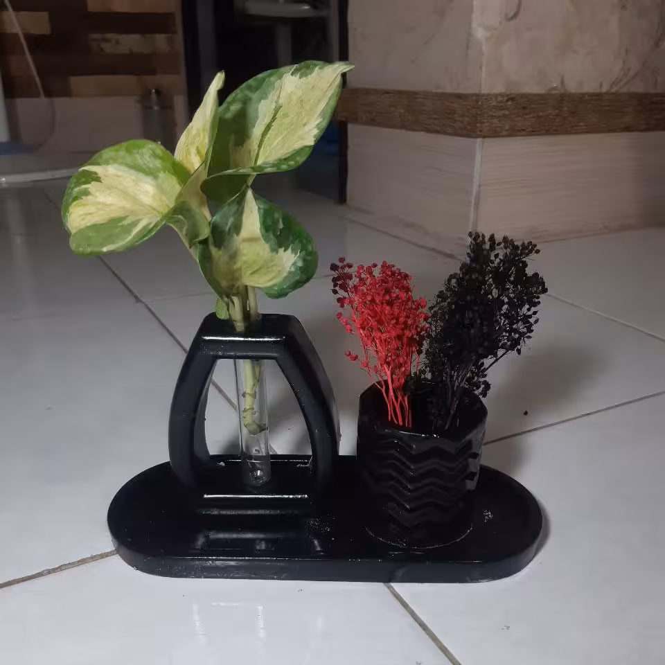 ست سه تیکه دکوری منزل(گلدان. جاعودی. جاشمعی. گلجا) 