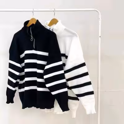 بلوز بافت پینترستی زیپی