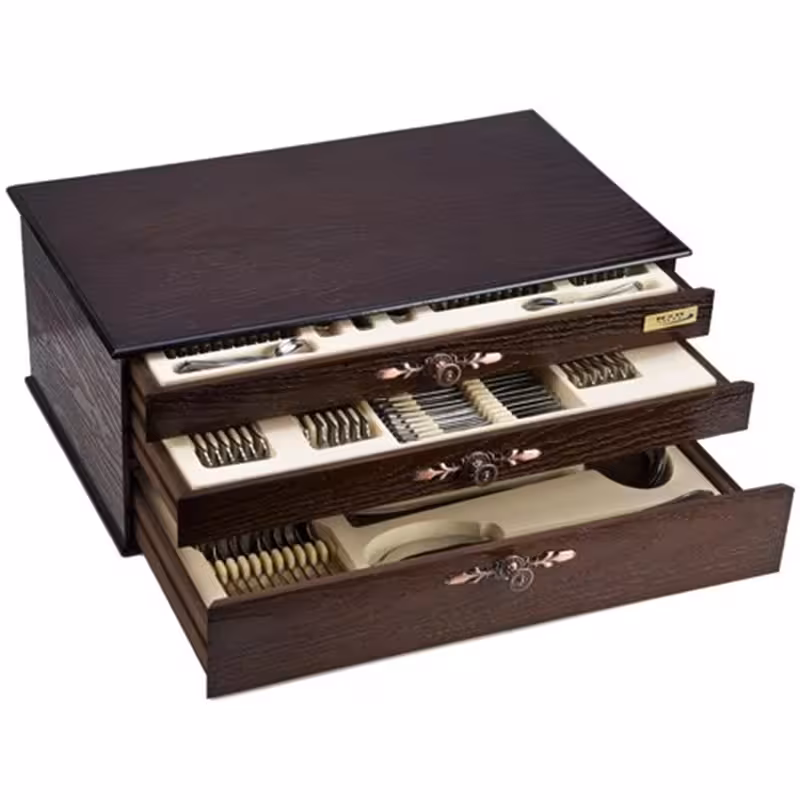 سرویس قاشق و چنگال ناب استیل 116 پارچه مدل ونیز