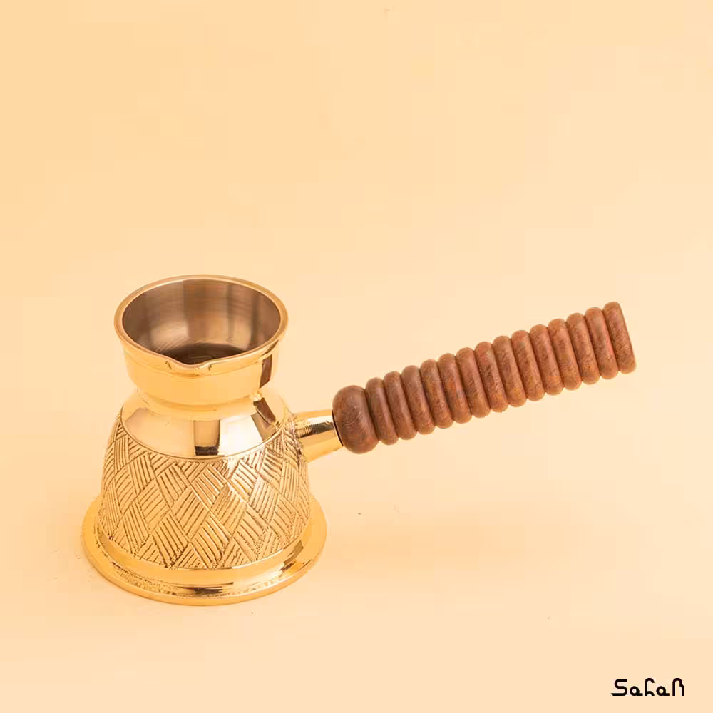 قهوه جوش برنجی طلایی بدون در مدل دالبر سایز 1