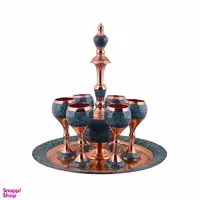 سرویس شربت خوری 8 پارچه فیروزه کوبی آقاجانی کد F016