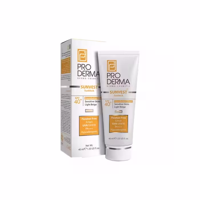 کرم ضد آفتاب مینرال رنگی پرودرما ⁺SPF40 برای پوست حساس 40 میل