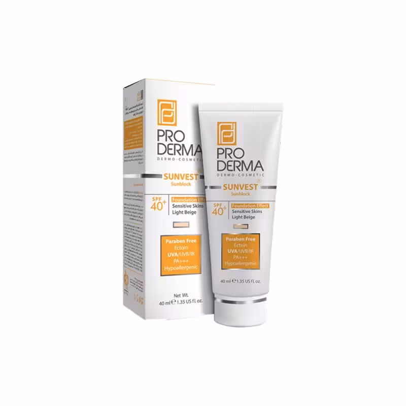 کرم ضد آفتاب مینرال رنگی پرودرما ⁺SPF40 برای پوست حساس 40 میل