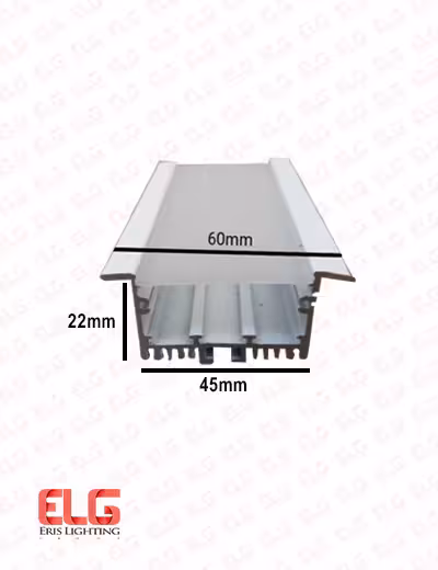 پروفیل لاین نوری توکار کد 09 رویه 60 و عمق 22 میلی متر با دیفیوزر