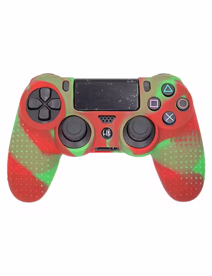روکش محافظ آج‌دار دسته PS4 قرمز سبز