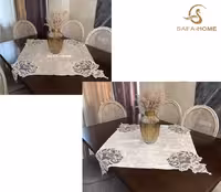 رومیزی مربع 90×90 سلطنتی دانتل‌دار