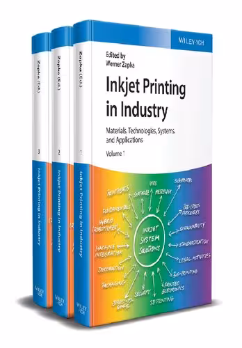 خرید و دانلود نسخه کامل کتاب Inkjet Printing in Industry: Materials, Technologies, Systems, and Applications, 3 Volumes