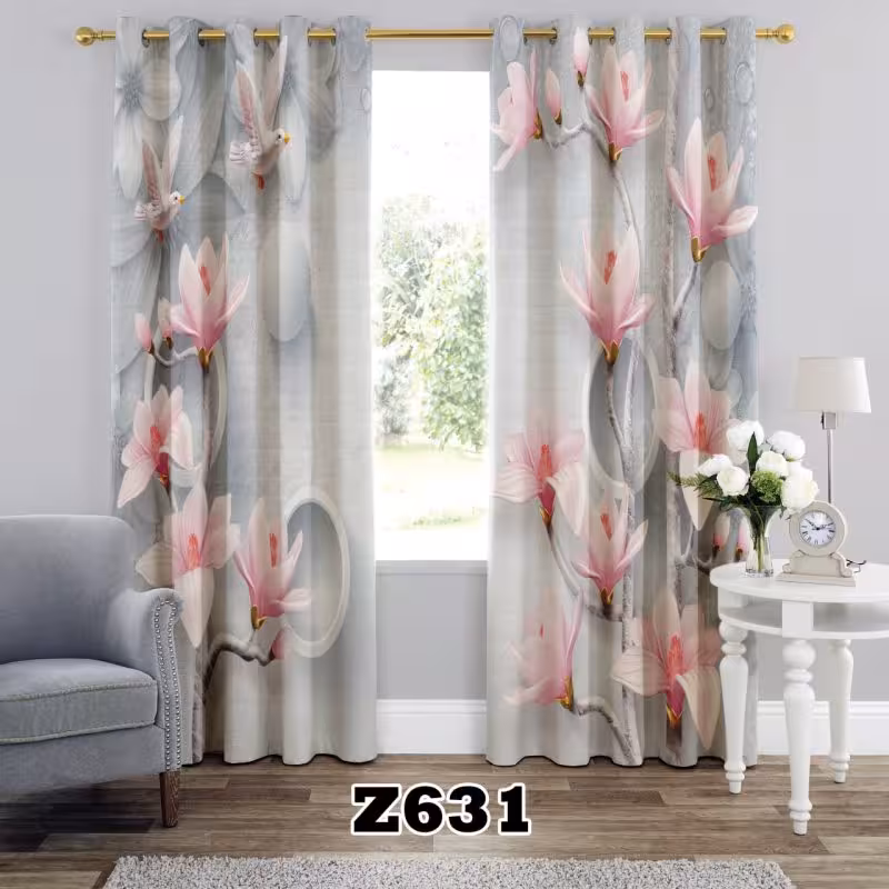 پرده سه بعدی طرح گل