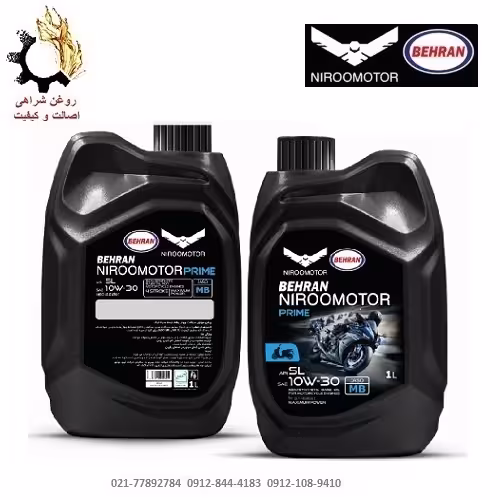 روغن موتور بهران نیرو موتور 10W-30 SL JASO MB مخصوص موتورسیکلت حجم یک لیتر