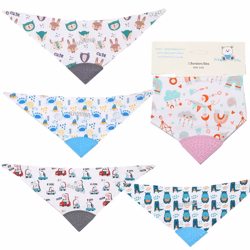 پیشبند دستمال گردنی دندانگیر دار بیبی فورلایف baby4life