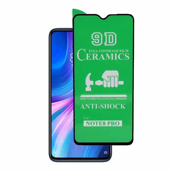 محافظ صفحه نمایش سرامیکی براق full cover Xiaomi redmi note 8pro