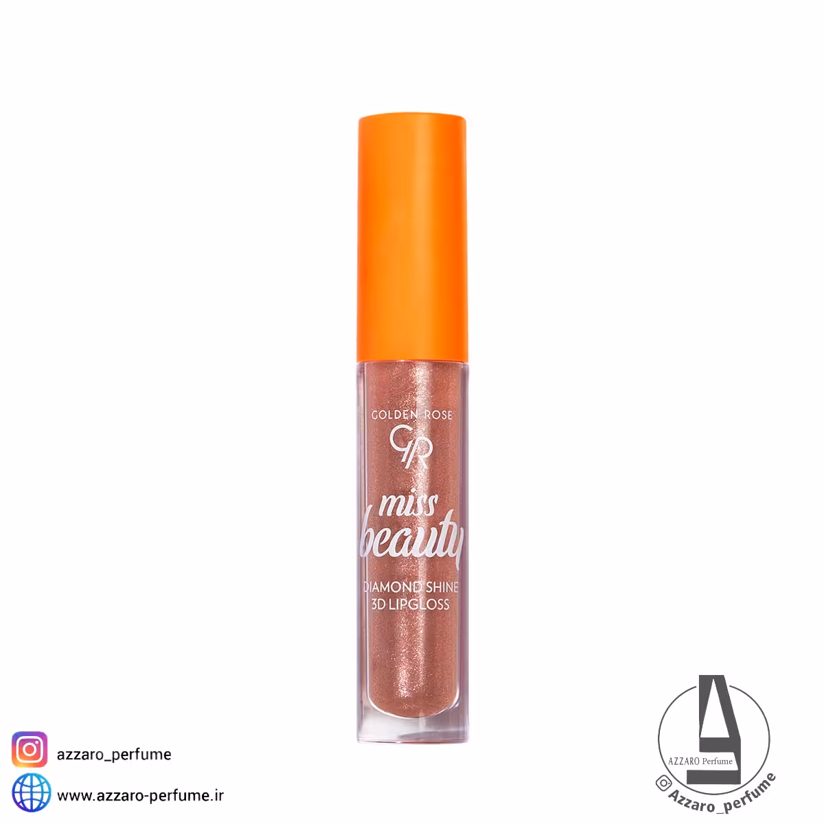 لیپ گلاس گلدن رز 3D Miss Beauty رنگ‌ Sunkissed 03 حجم 4.5 میل
