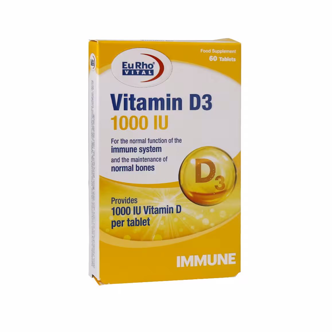 قرص ویتامین د3 1000 واحد یوروویتال